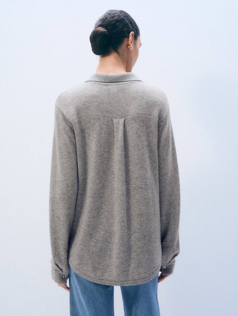 White & Warren Button Shirt - Grey Heather