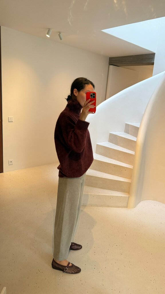 No Man's Land Knitted Turtleneck - Burgundy