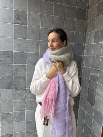 Hinterveld Striped Snuggle Scarf - Lilac/Seafoam/Petal