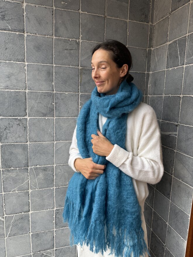 【イエロー（80）】【babymoh! by Hinterveld】MOTIE MOHAIR PETITE SCARF イエロー（80）】【babymoh! by Hinterveld】MOTIE MOHAIR PETITE