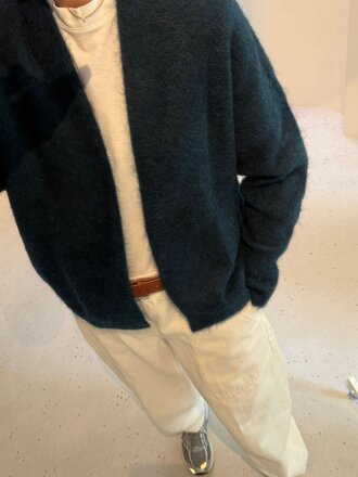 No Man's Land Knitted Cardigan - Petrol