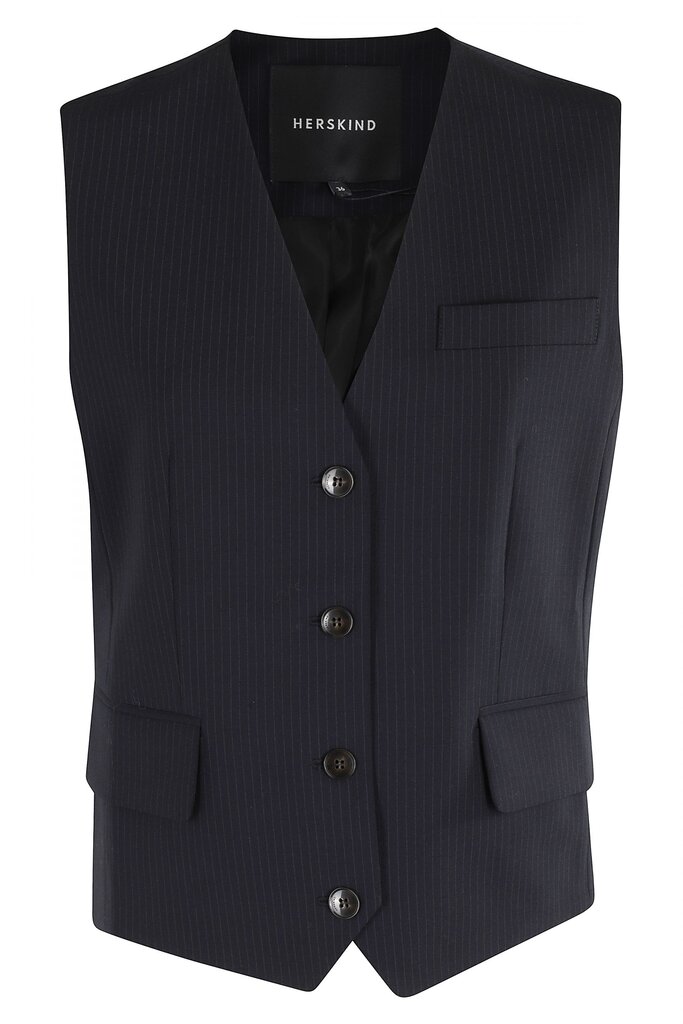 Birgitte Herskind Atlas Vest - Navy Pinstripe