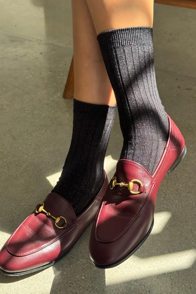 Le Bon Shoppe Her socks lurex - Copper black