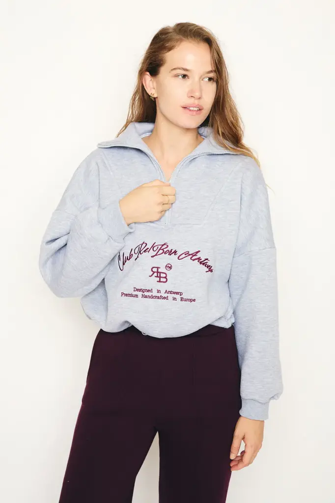 RE/BORN Chelsea Sweater - Gray Melange