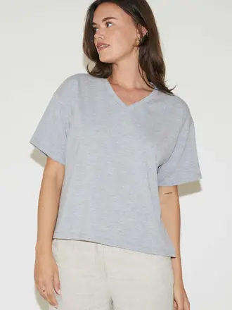 RE/BORN Veva T-shirt - Gray Melange