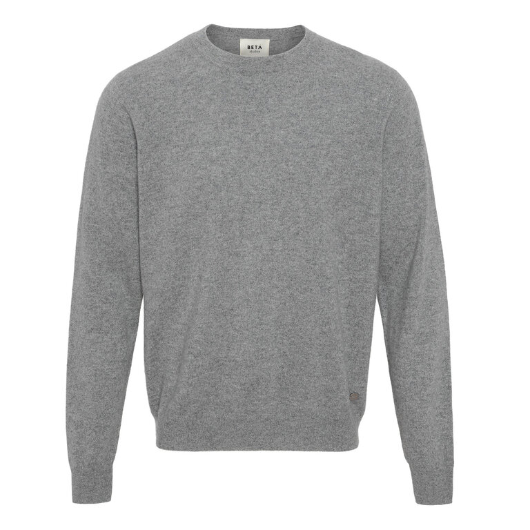 Beta Studios Carl O-neck Knit - Grey Melange