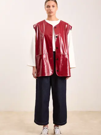 Studio Clique Tiany Shiny Vest - Raspberry Red