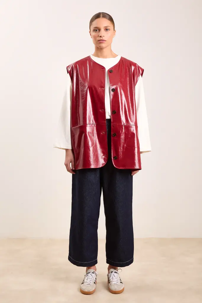 Studio Clique Tiany Shiny Vest - Raspberry Red