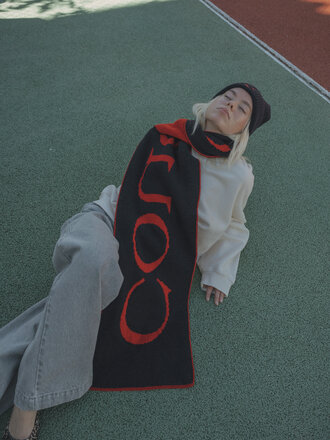 Cou Cou Collection Willow Scarf - Navy/Red