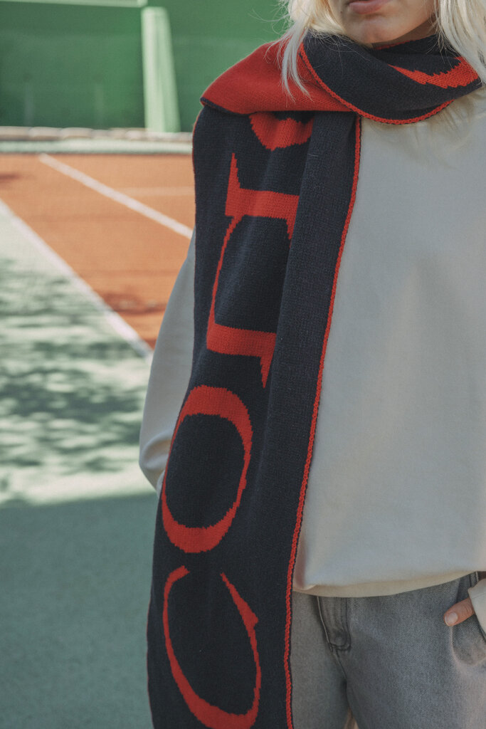 Cou Cou Collection Willow Scarf - Navy/Red