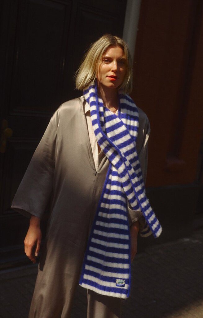 American Vintage Vito Echarpe - Blue Royal stripe