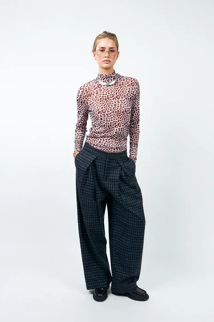Lolly's Laundry Zola Pants - Dark Blue Check