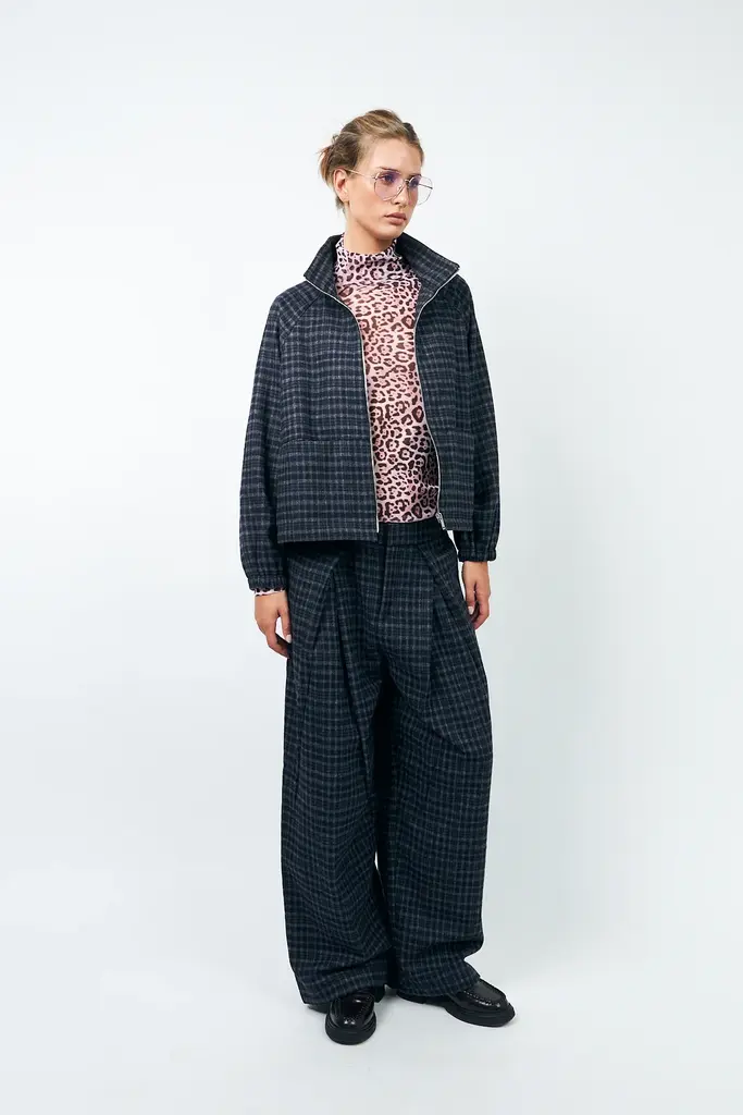 Lolly's Laundry Zola Pants - Dark Blue Check