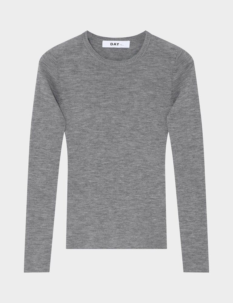 DAY Mariana Top - Medium Grey Melange