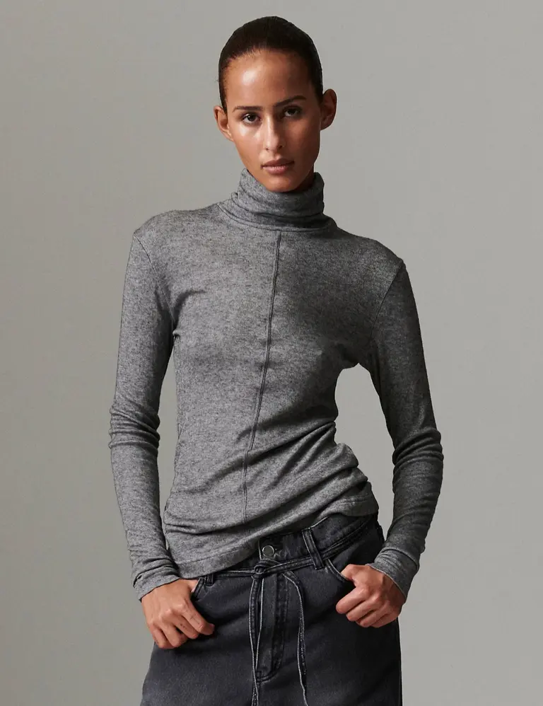 DAY Eve Top - Medium Grey Melange
