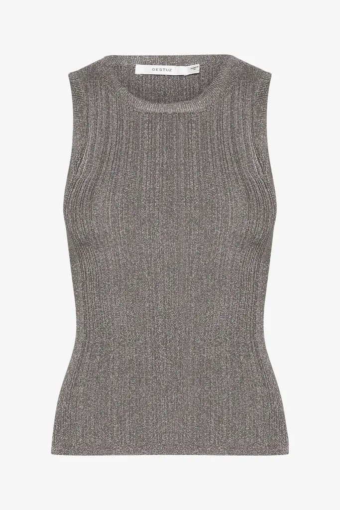 Gestuz Silvi tank top - Warm grey metalic