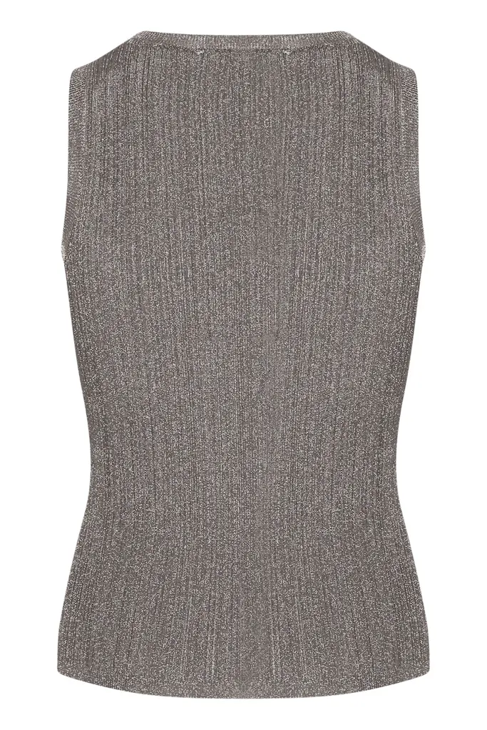 Gestuz Silvi tank top - Warm grey metalic