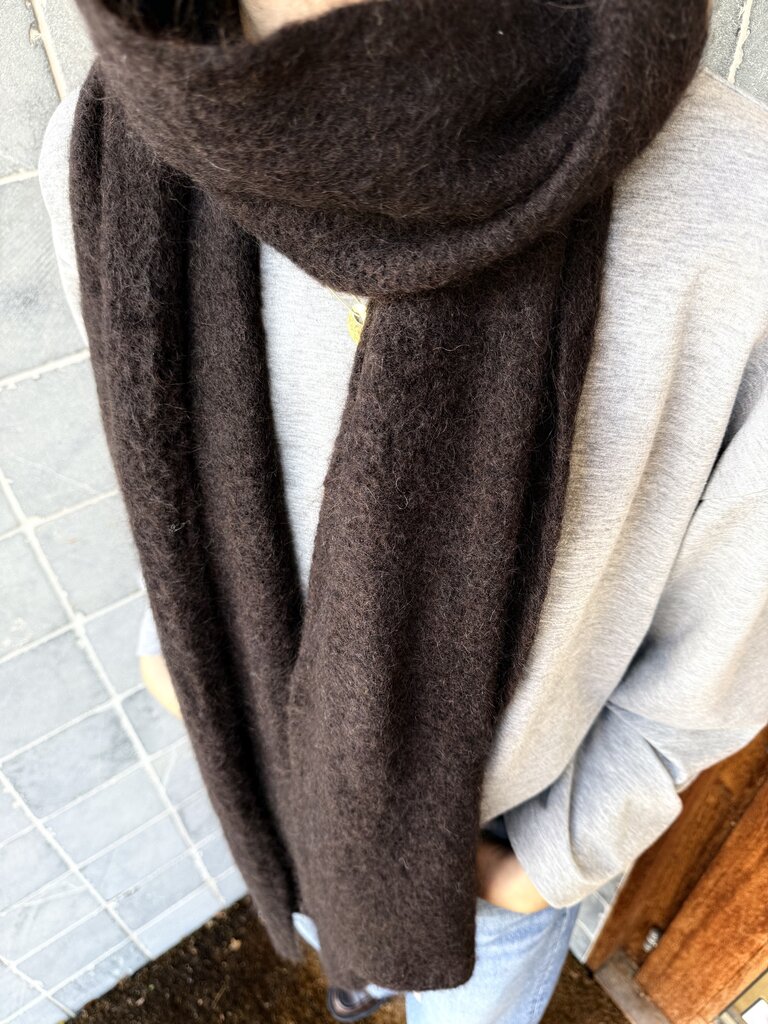 No Man's Land Knitted Scarf - Dark Coffee