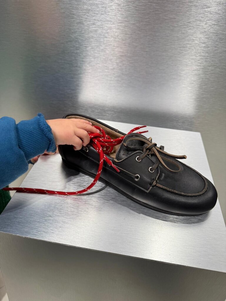 Posa Boat Loafer Brushed Leather - Black