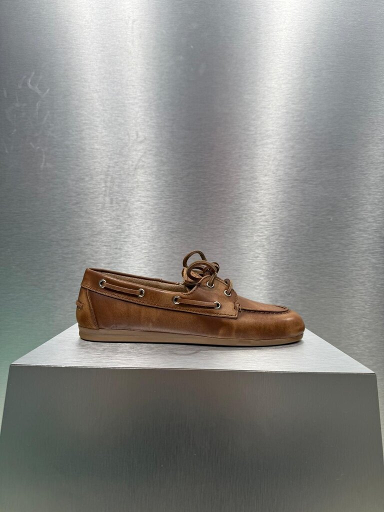 Posa Boat Loafer Brushed Leather - Brown