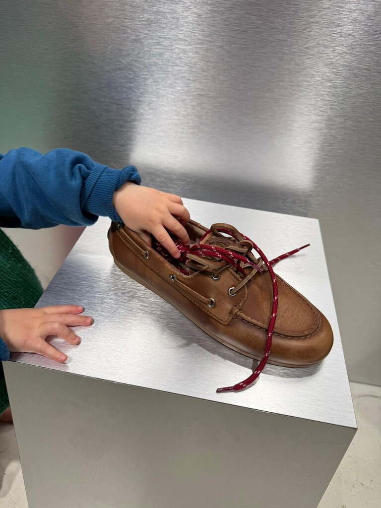 Posa Boat Loafer Brushed Leather - Brown