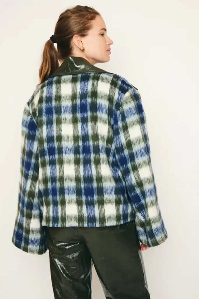 RE/BORN Kaia Jacket - Military/Dark Blue Check
