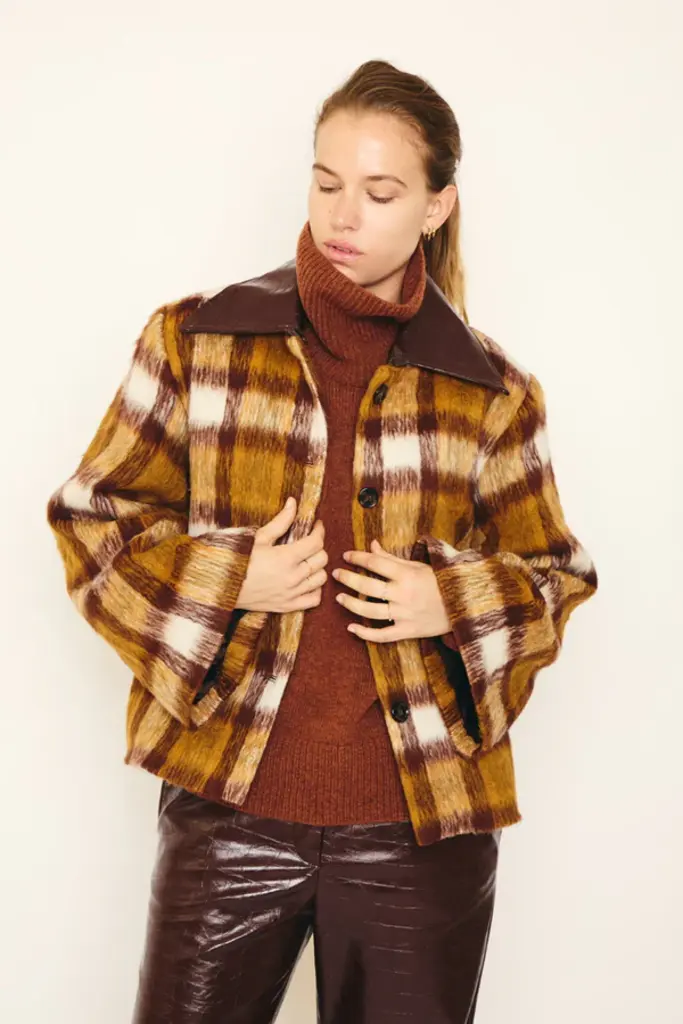 RE/BORN Kaia Jacket - Brown Check