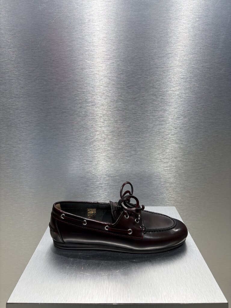 Posa Boat Loafer Brushed Box Leather - Burgundy