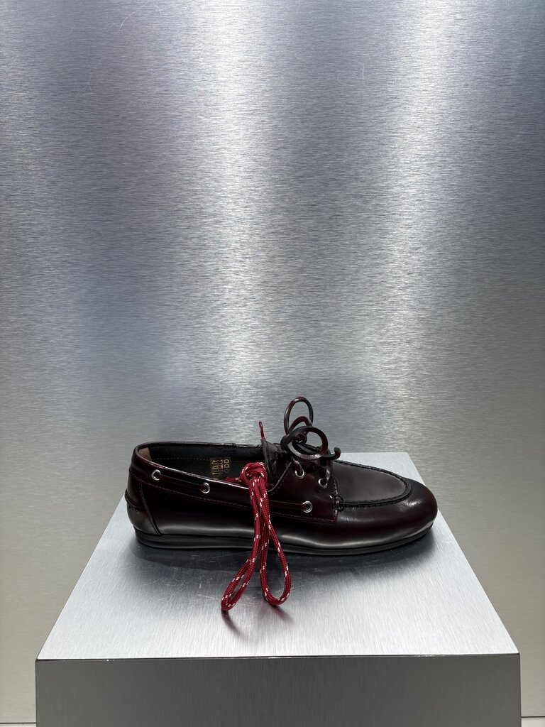 Posa Boat Loafer Brushed Box Leather - Burgundy