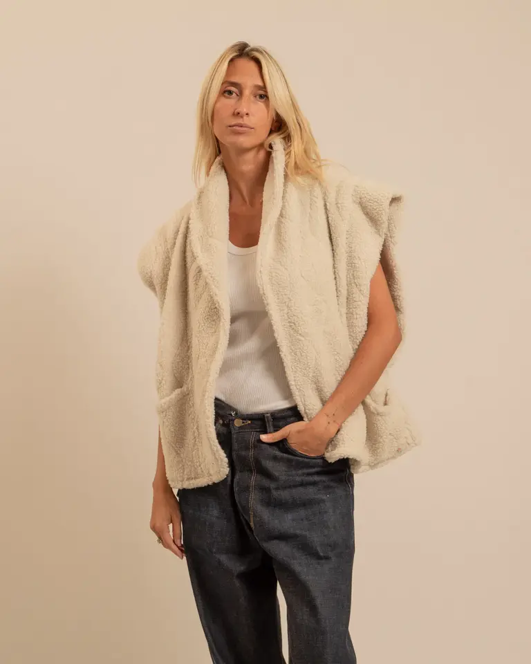 Aokyanos Brooklyn Gilet Sherpa - Crème
