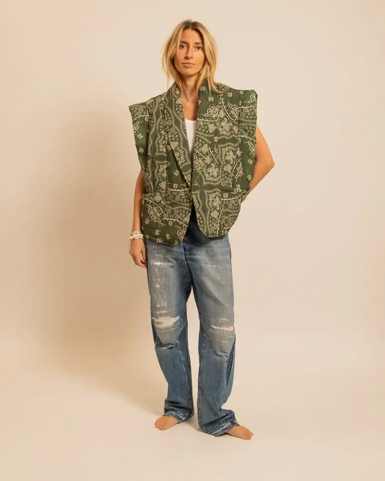 Aokyanos Brooklyn Bandana Vest - Kaki