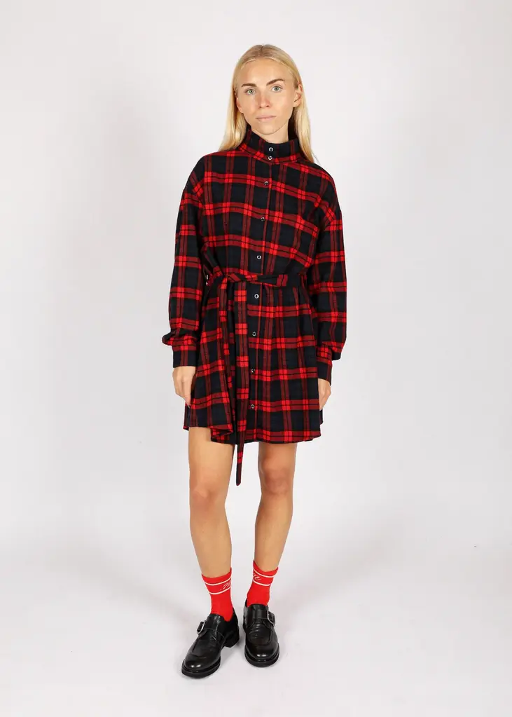 NOTED Bibi Checked Dress - Dark Blue/Red
