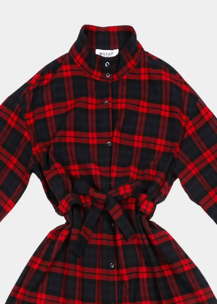 NOTED Bibi Checked Dress - Dark Blue/Red