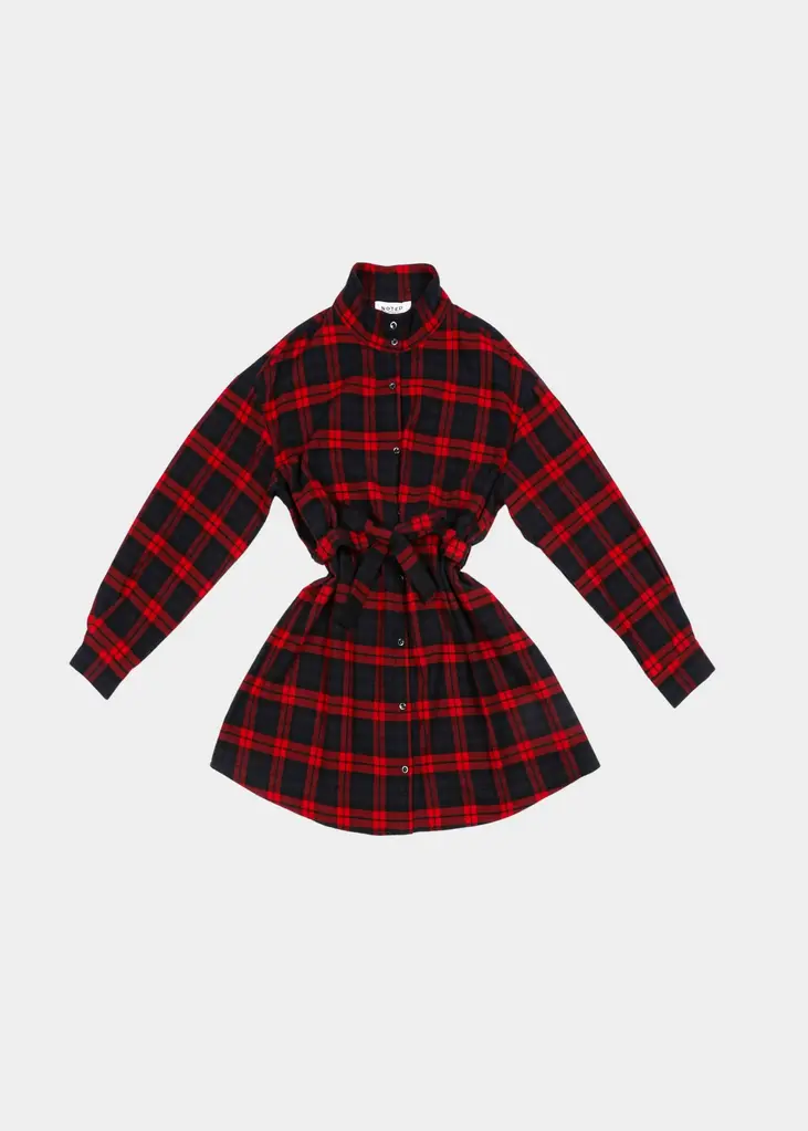 NOTED Bibi Checked Dress - Dark Blue/Red