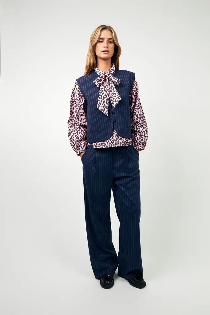 Lolly's Laundry Abbey Vest - Dark Navy/Pink