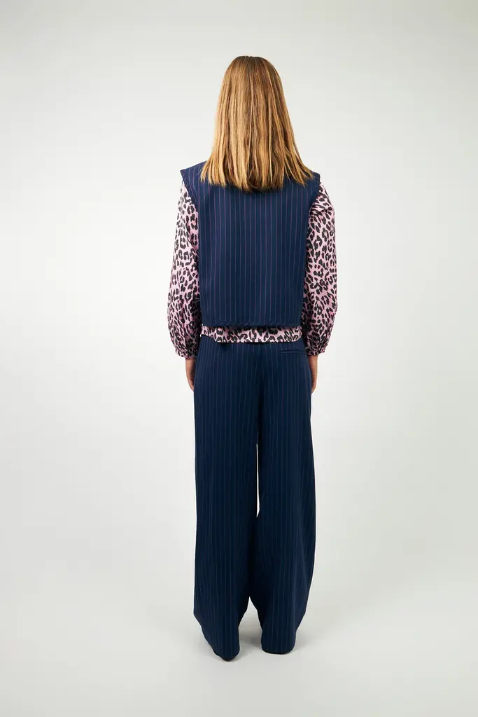 Lolly's Laundry Abbey Vest - Dark Navy/Pink
