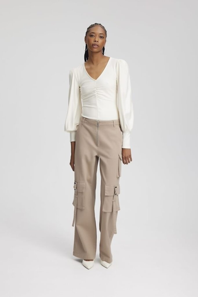 Gestuz Rifa V-Neck Blouse - Egret