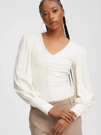 Gestuz Rifa V-Neck Blouse - Egret