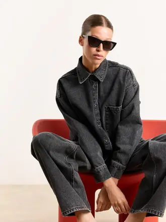 Studio Clique Vicky denim shirt - Overdye black