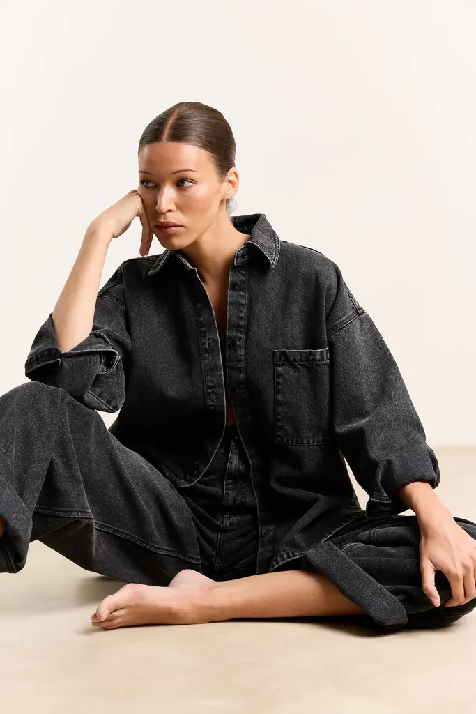 Studio Clique Vicky denim shirt - Overdye black