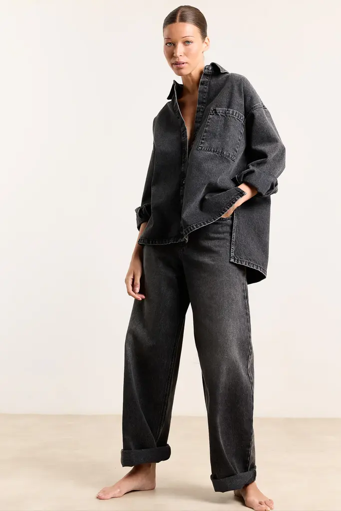 Studio Clique Vicky denim shirt - Overdye black