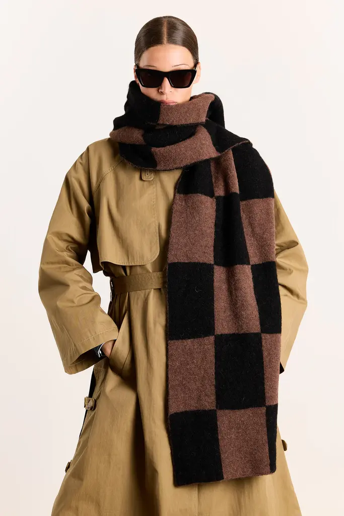 Studio Clique Suzy scarf - Brown/ black Checks