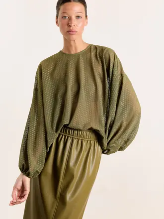 Studio Clique Lizzie blouse - Olive dots