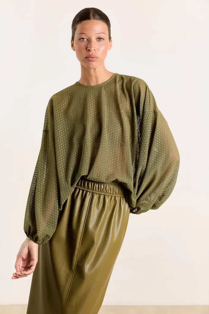 Studio Clique Lizzie blouse - Olive dots