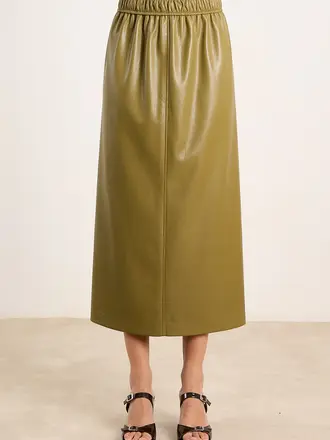 Studio Clique Beatrice skirt - Vegan leather olive