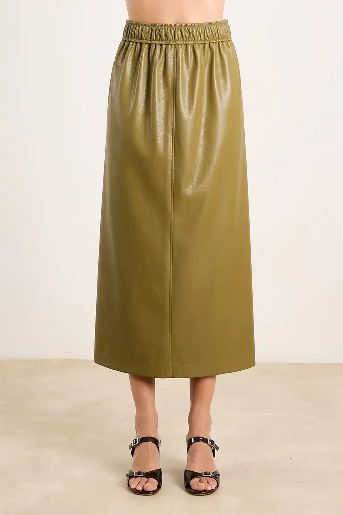 Studio Clique Beatrice skirt - Vegan leather olive