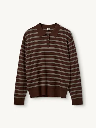 The Garment Madison Polo - Espresso/Ecru Stripe