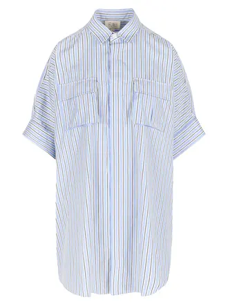 Rae Stockholm Long Shirt - Black/ blue stripe