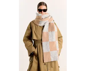 Suzy scarf - Camel/ grey checks - JUULS
