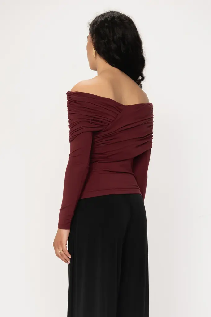 Viveh Boxus Top - Burgundy